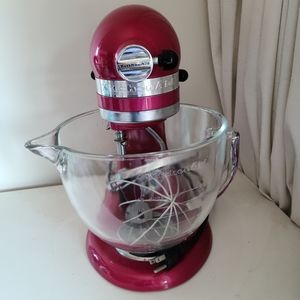 Rare - KitchenAid 5qt Artisan standing mixer with glass bowl - Raspberry Ice